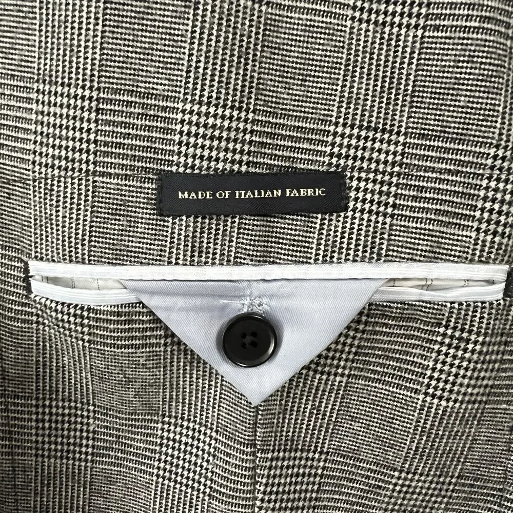 Banana Republic Blazer Mens 38R Glen Plaid Sport Jacket Tailored Fit Italian‎